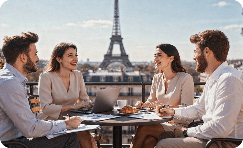 French business-law team meeting in Paris